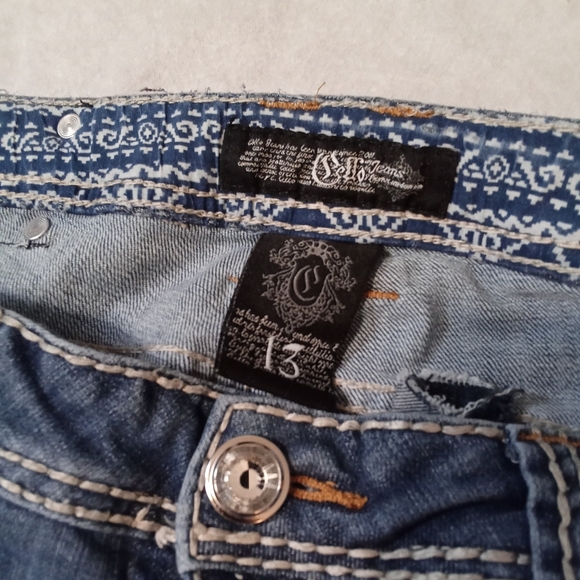 JUNIORS CELLO JEANS Studded Bling Style Skinny Stretch Medium Wash SIZE 13 - Picture 5 of 6